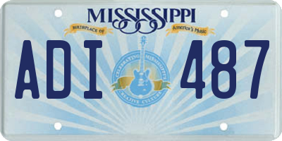 MS license plate ADI487