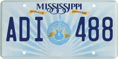 MS license plate ADI488