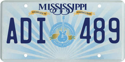 MS license plate ADI489