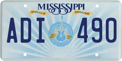 MS license plate ADI490