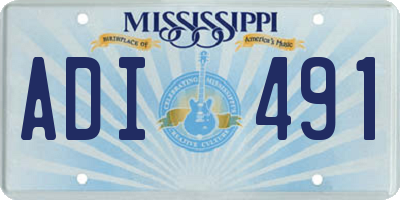 MS license plate ADI491