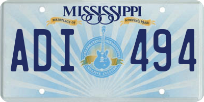 MS license plate ADI494