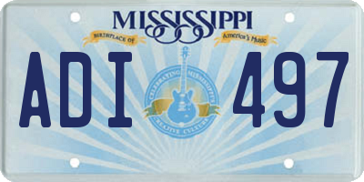 MS license plate ADI497