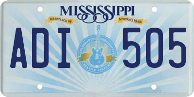 MS license plate ADI505