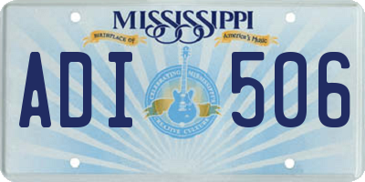 MS license plate ADI506