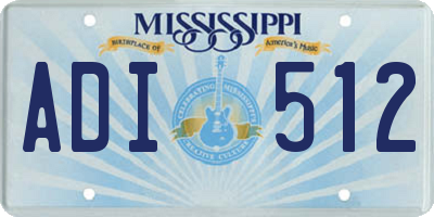 MS license plate ADI512