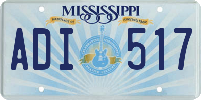 MS license plate ADI517