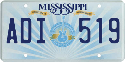 MS license plate ADI519