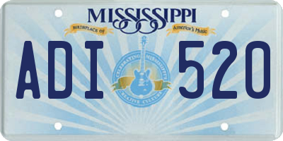 MS license plate ADI520