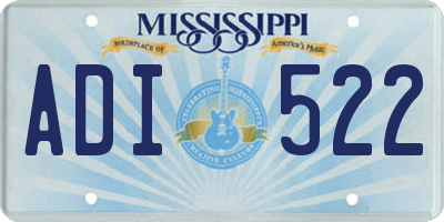 MS license plate ADI522