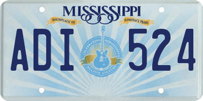 MS license plate ADI524
