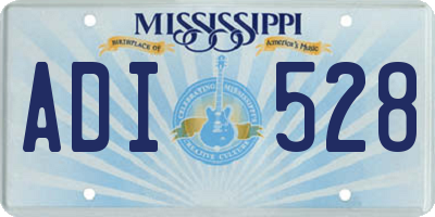 MS license plate ADI528