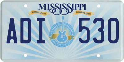 MS license plate ADI530