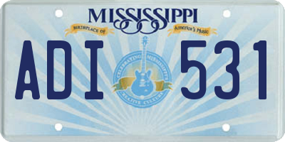 MS license plate ADI531