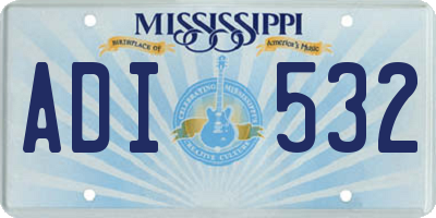 MS license plate ADI532