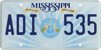 MS license plate ADI535