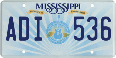 MS license plate ADI536