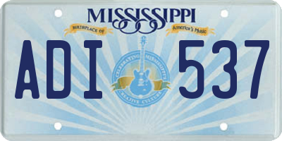 MS license plate ADI537