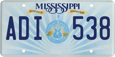 MS license plate ADI538