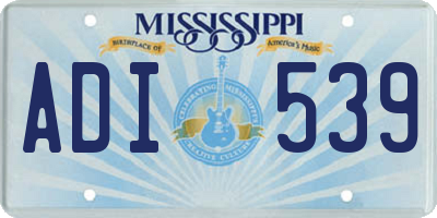 MS license plate ADI539