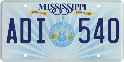 MS license plate ADI540