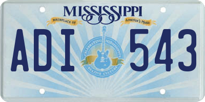 MS license plate ADI543