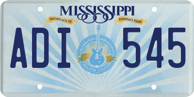 MS license plate ADI545