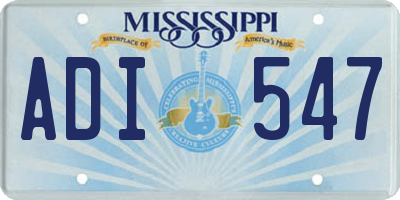 MS license plate ADI547
