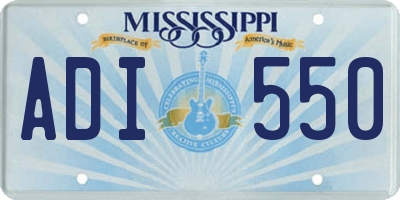 MS license plate ADI550