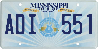 MS license plate ADI551