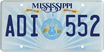 MS license plate ADI552