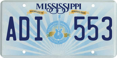 MS license plate ADI553