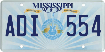 MS license plate ADI554