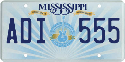 MS license plate ADI555