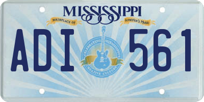 MS license plate ADI561