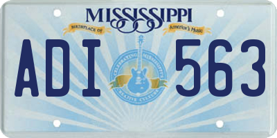 MS license plate ADI563