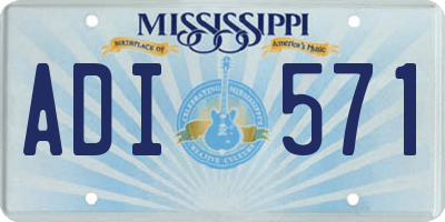 MS license plate ADI571