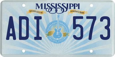 MS license plate ADI573