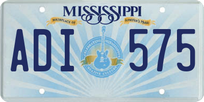 MS license plate ADI575