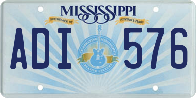 MS license plate ADI576