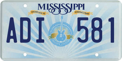 MS license plate ADI581
