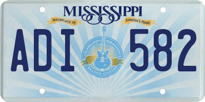 MS license plate ADI582