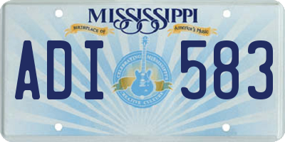 MS license plate ADI583