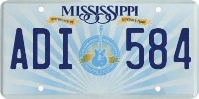 MS license plate ADI584