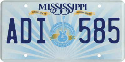 MS license plate ADI585