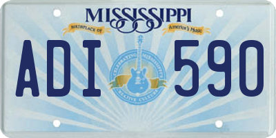 MS license plate ADI590