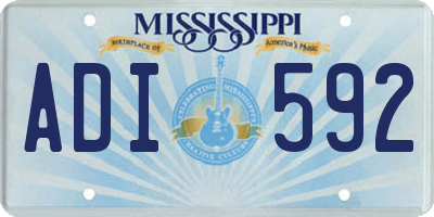 MS license plate ADI592