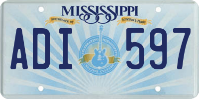 MS license plate ADI597