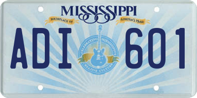 MS license plate ADI601