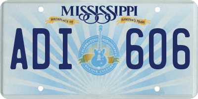 MS license plate ADI606